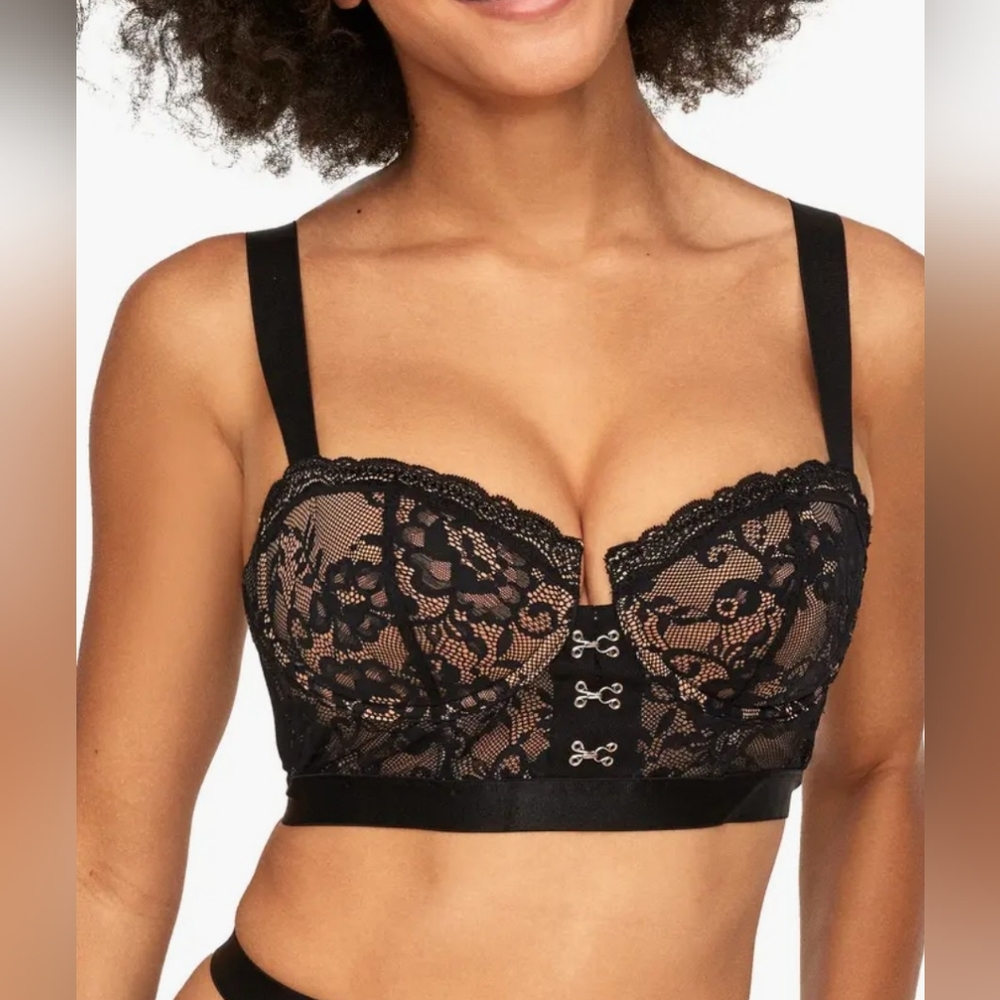 Adore Me Elegant Black Lace Bralette Size 32DD New With Tag